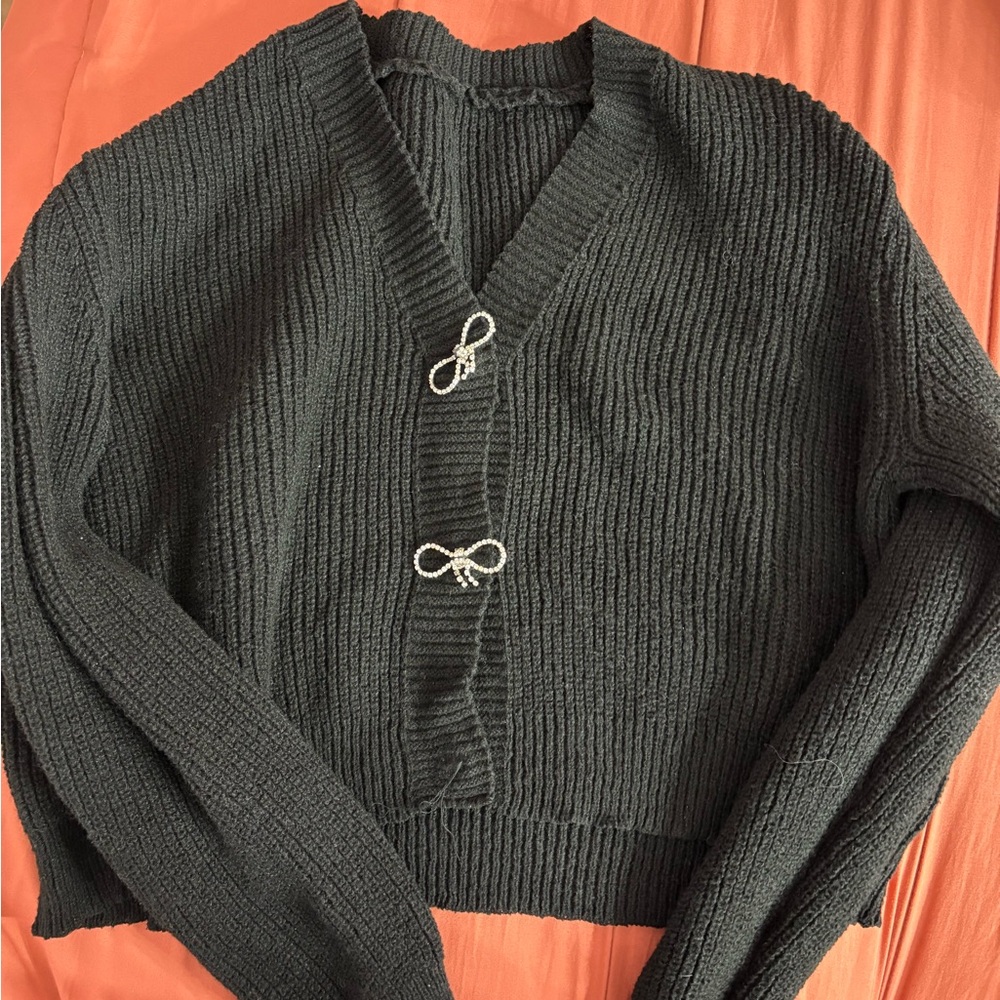 Black bow sweater